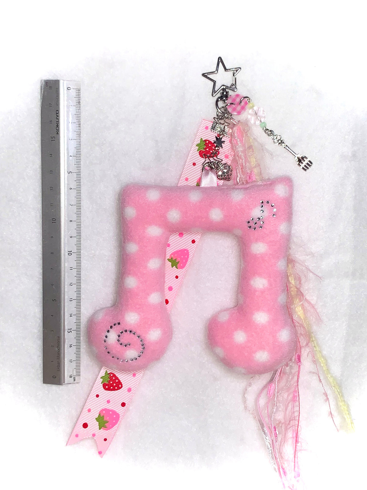 Handmade Swirl Music Note Plush Keychain (Preorder)
