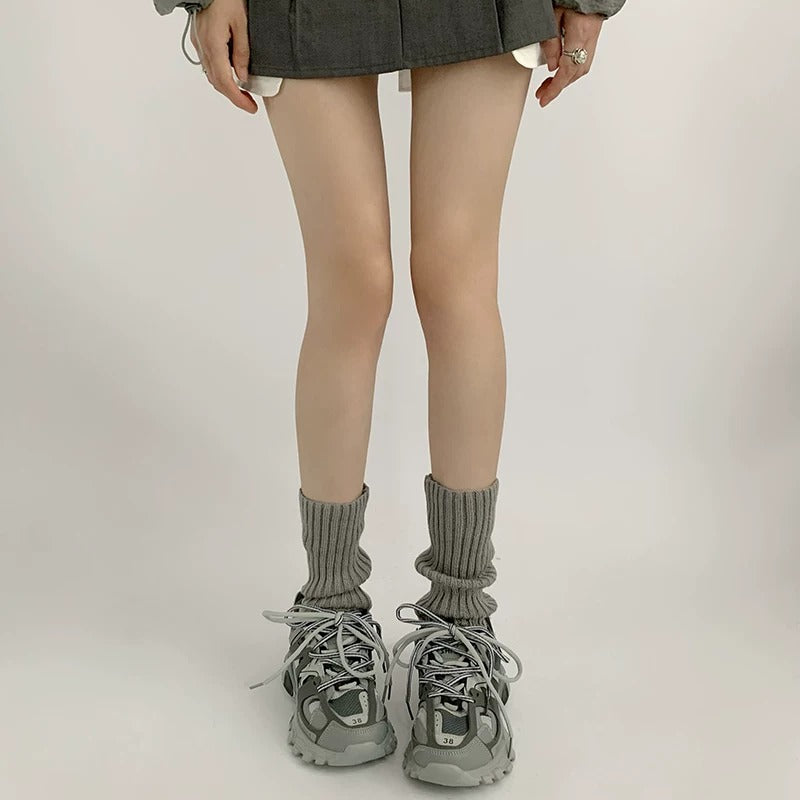 Ribbed Knit Slouch Leg Warmers