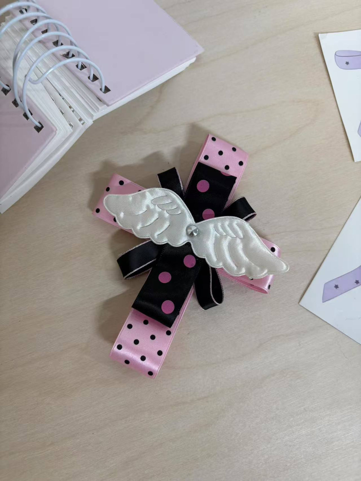 Handmade Polka Dot Ribbon Brooch Pin (Preorder)