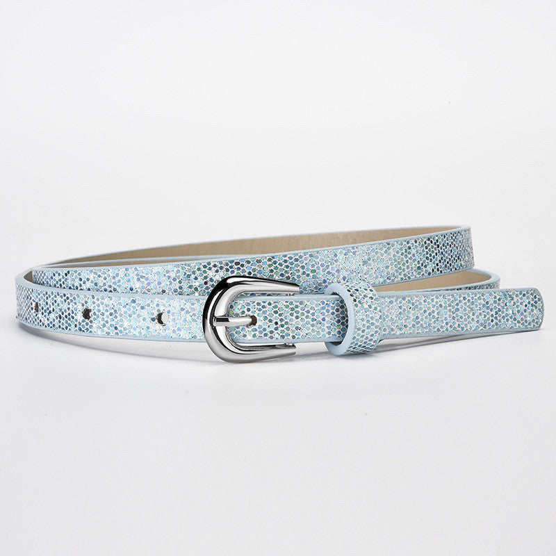 Glitter Skinny Buckle Belt