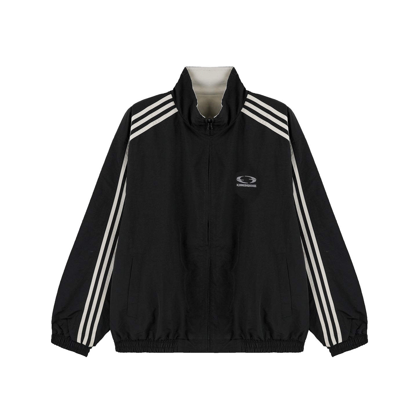 Reversible Nylon Stadium Jacket — 3-Stripe Embroidery