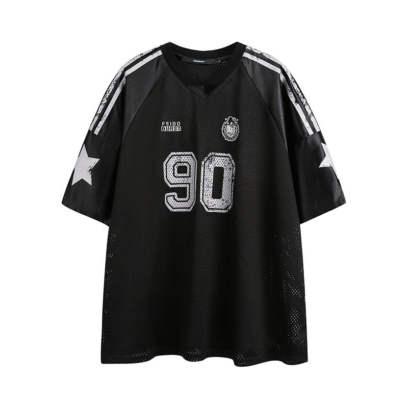 Stadium 90 Mesh Jersey — star mesh, oversized stadium mood