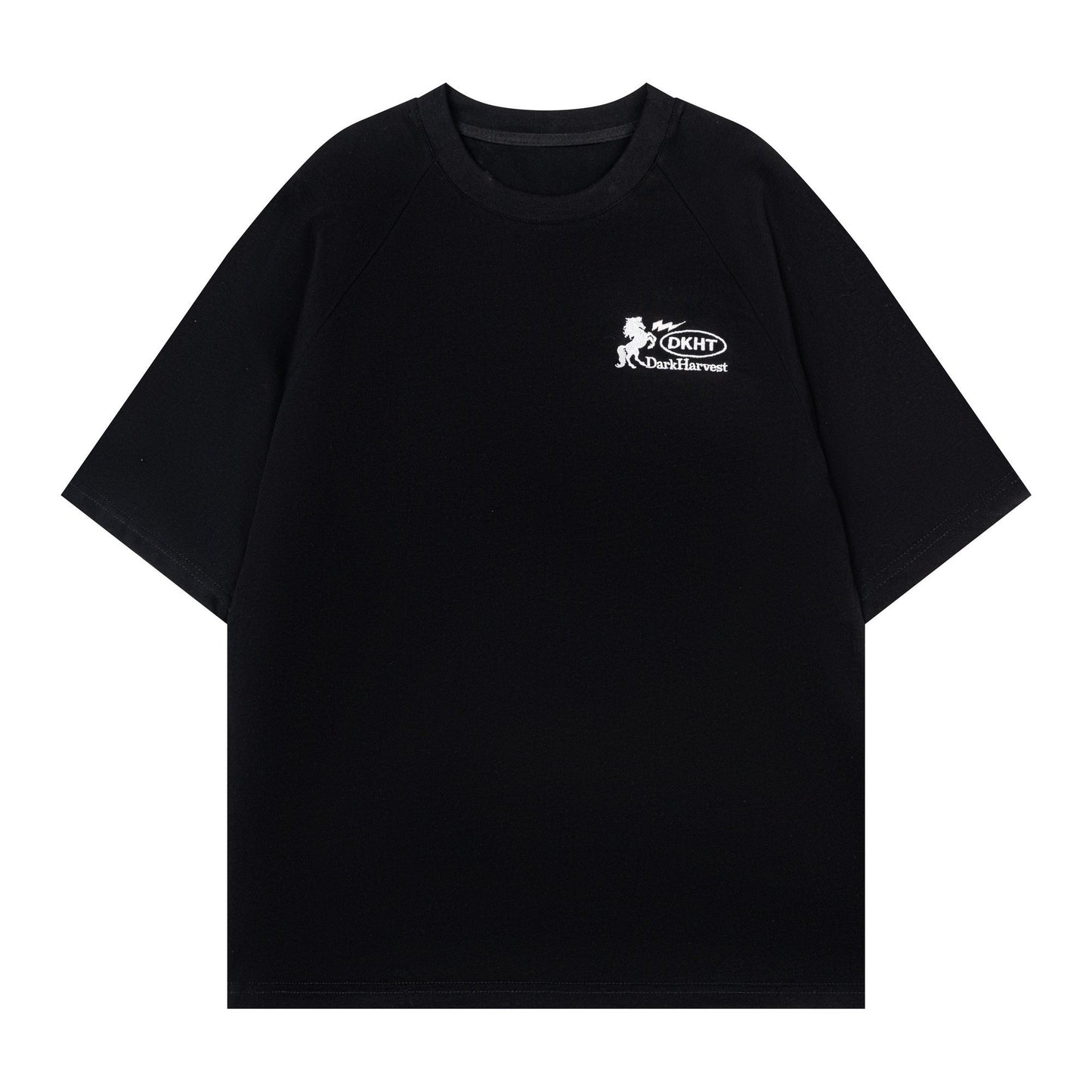 Leather Patch Raglan Tee — Bicolour Heavyweight