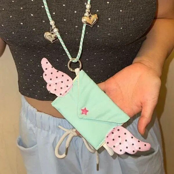 Winged Mini Envelope Pouch Charm