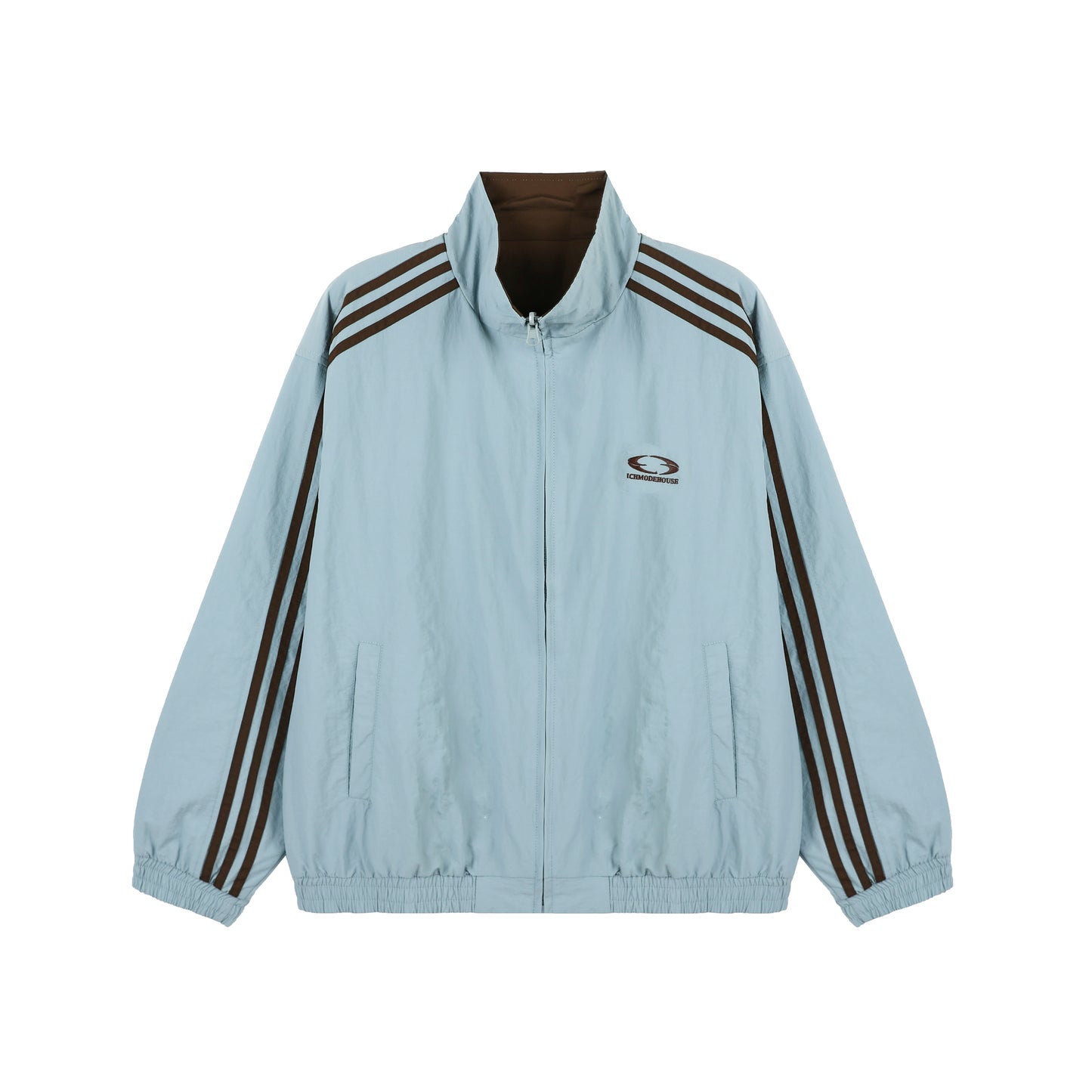 Reversible Nylon Stadium Jacket — 3-Stripe Embroidery