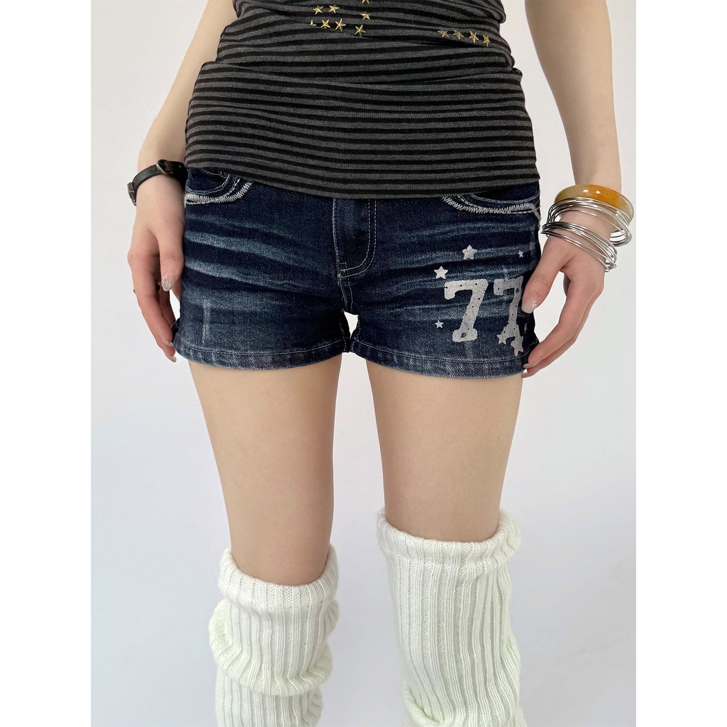 Vintage 77 Star Low-Rise Denim Shorts