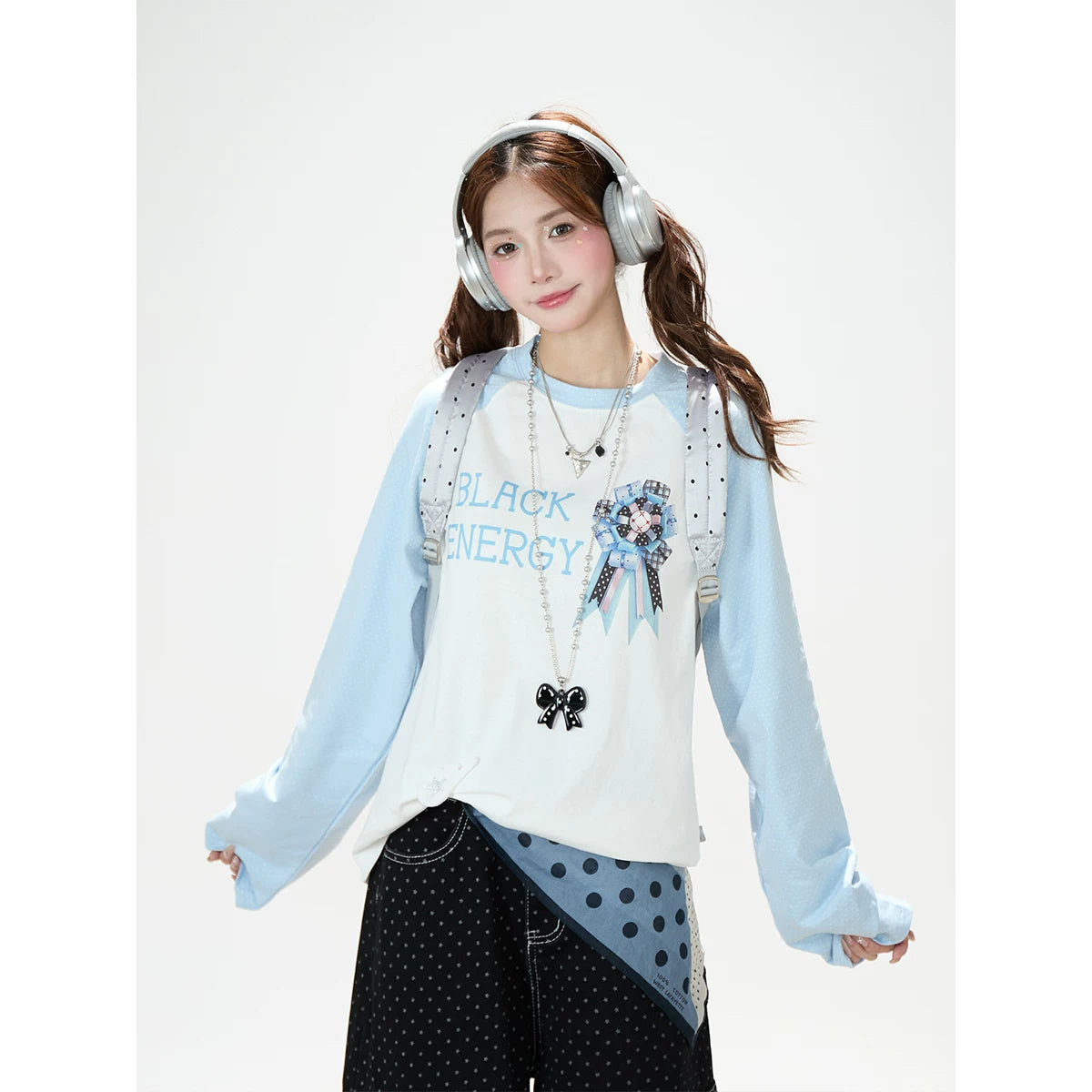Badge Graphic Raglan Long Sleeve Top