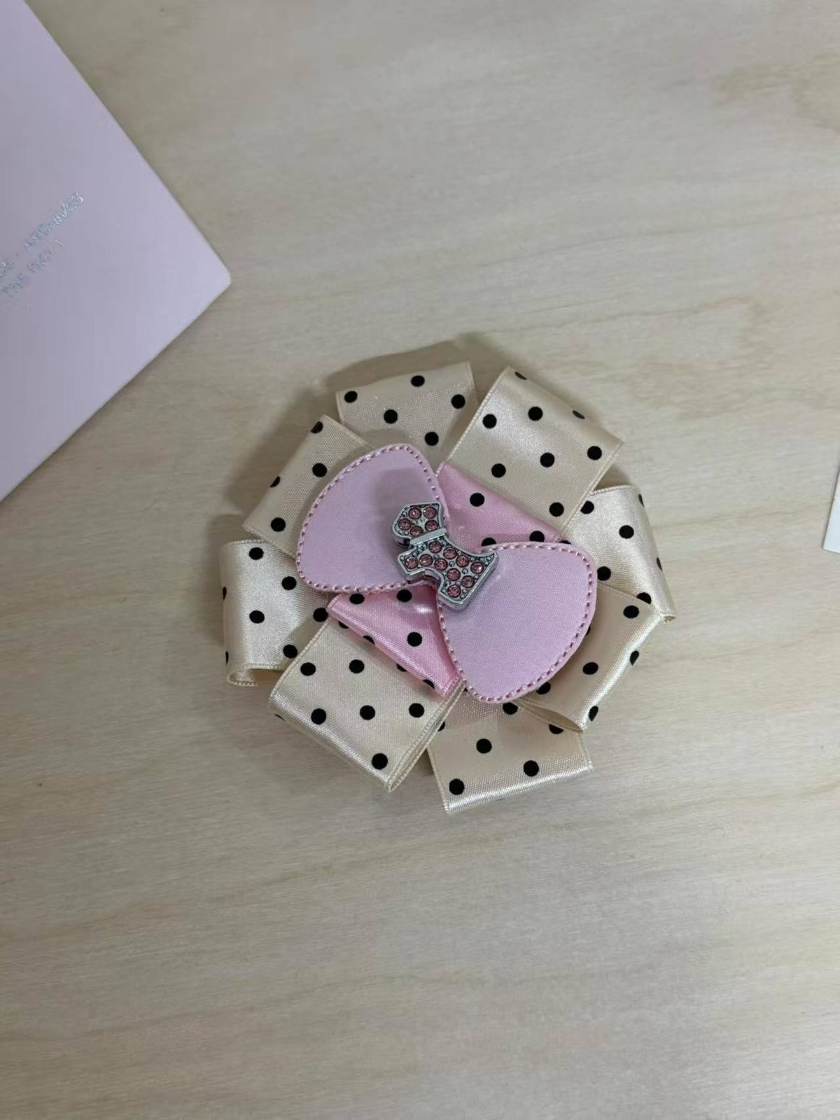 Handmade Polka Dot Ribbon Brooch Pin (Preorder)