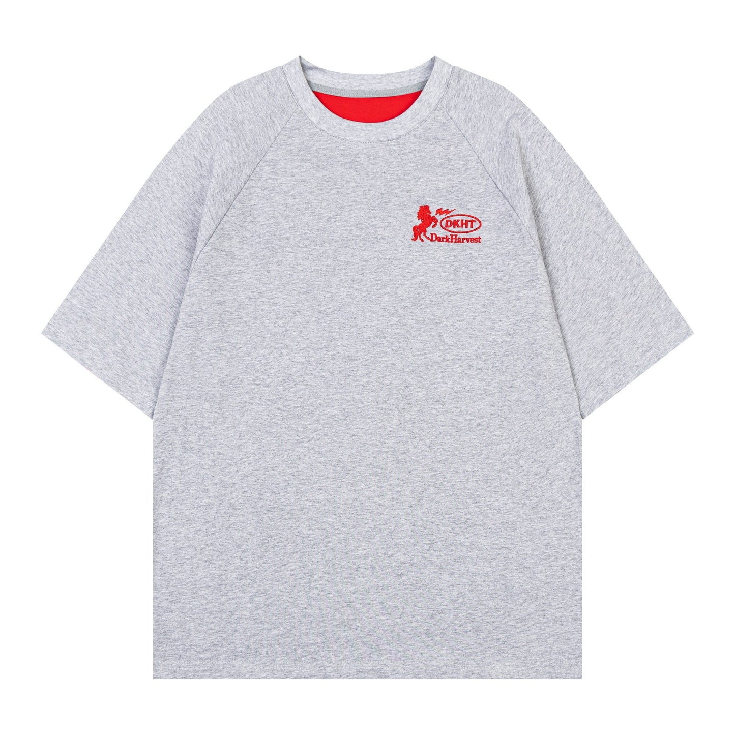 Leather Patch Raglan Tee — Bicolour Heavyweight