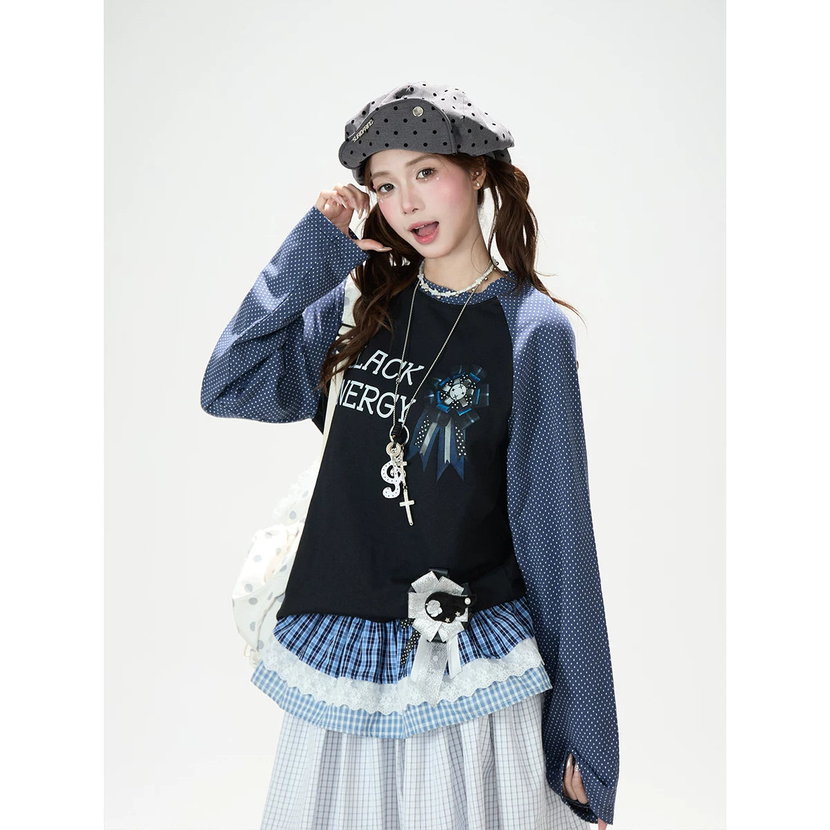Badge Graphic Raglan Long Sleeve Top
