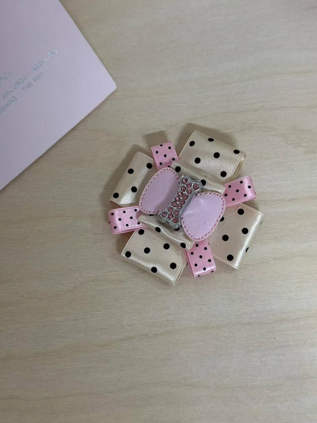 Handmade Polka Dot Ribbon Brooch Pin (Preorder)