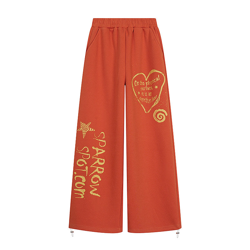Heart Graffiti Wide-Leg Sweatpants