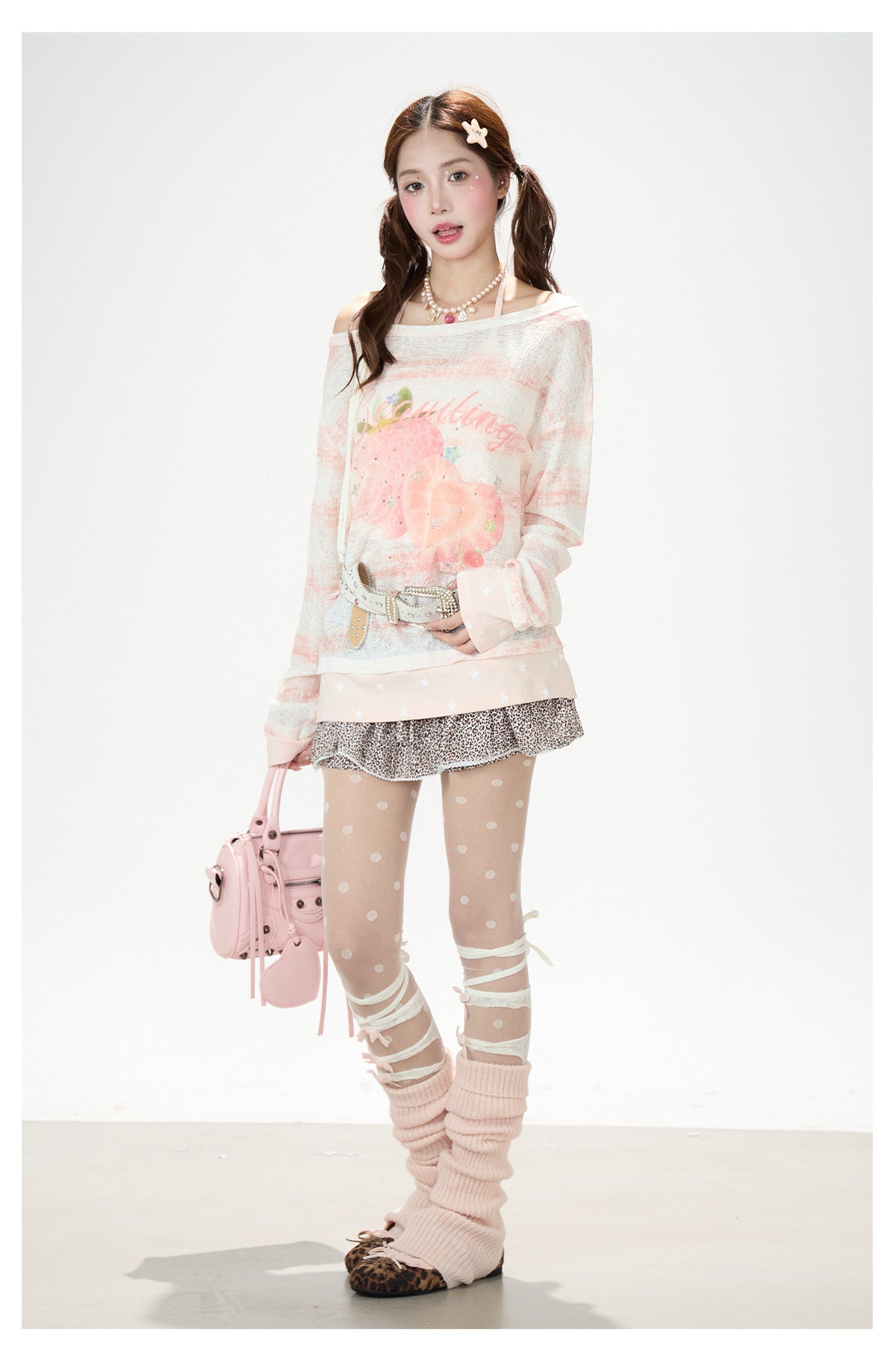 Pastel Tie-Dye Stripe Long Sleeve Top & Layering Cami