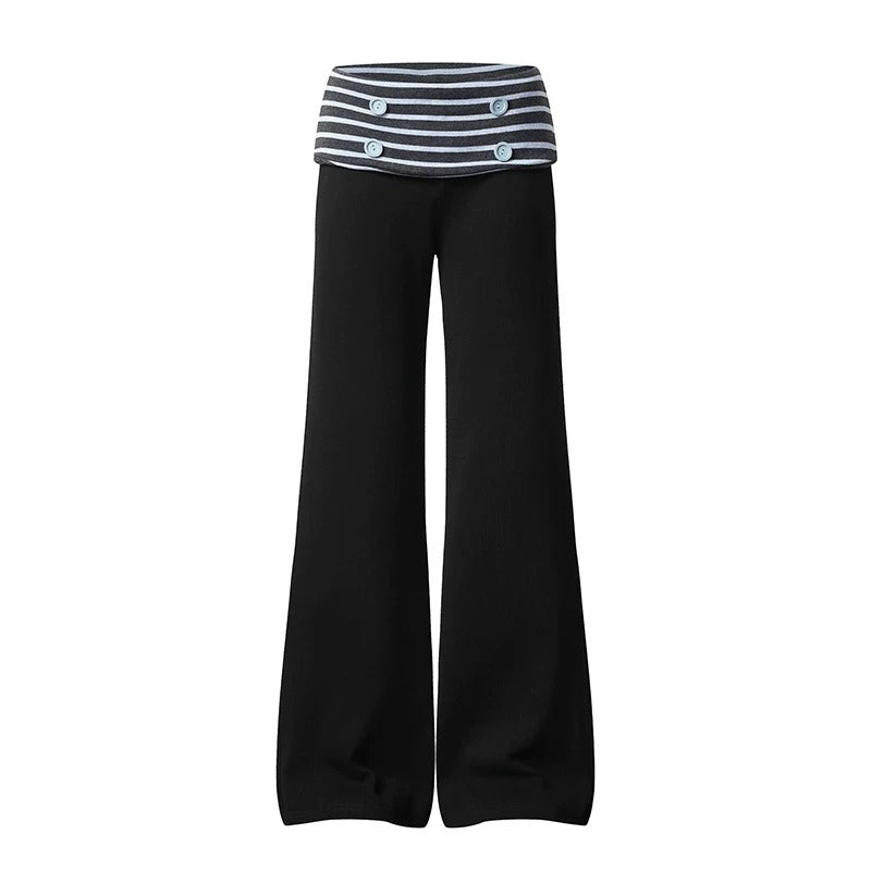 Striped Waist Flare Sweatpants