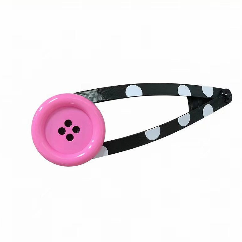 Oversized Button Polka Dot Clip Accessory