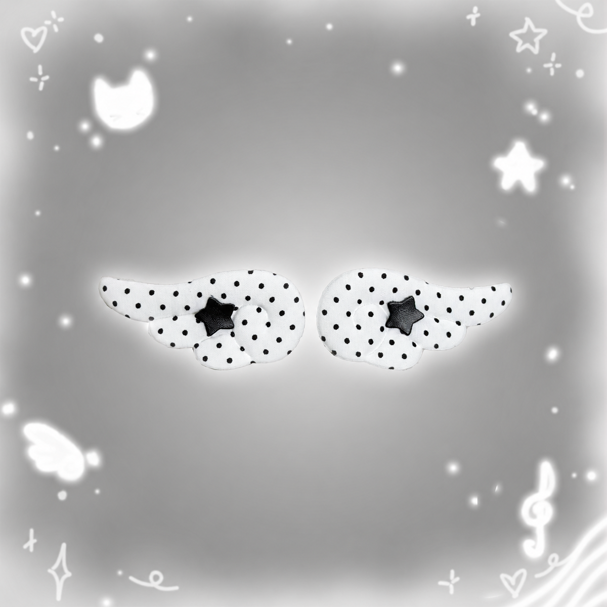 Polka Dot Star Wing Hair Clips