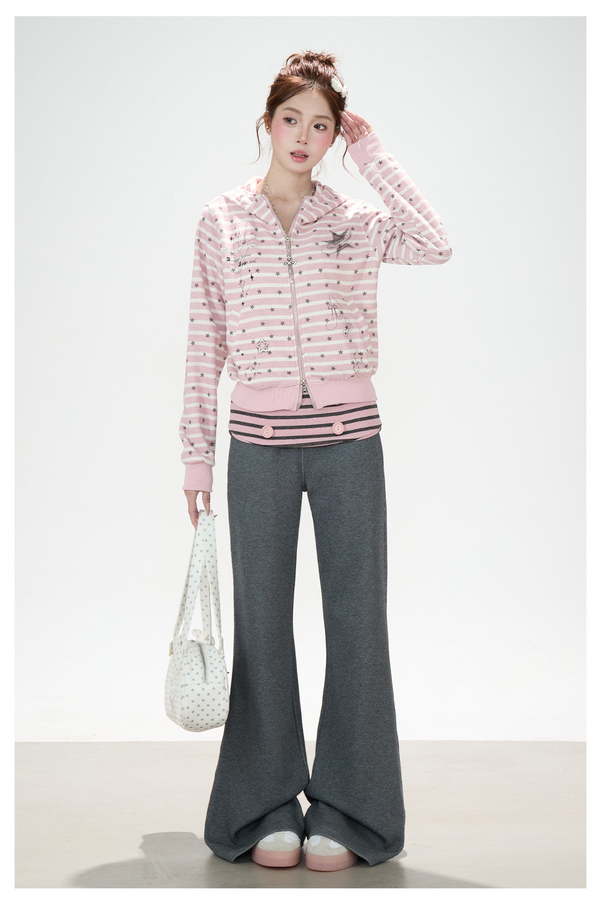 Striped Waist Flare Sweatpants