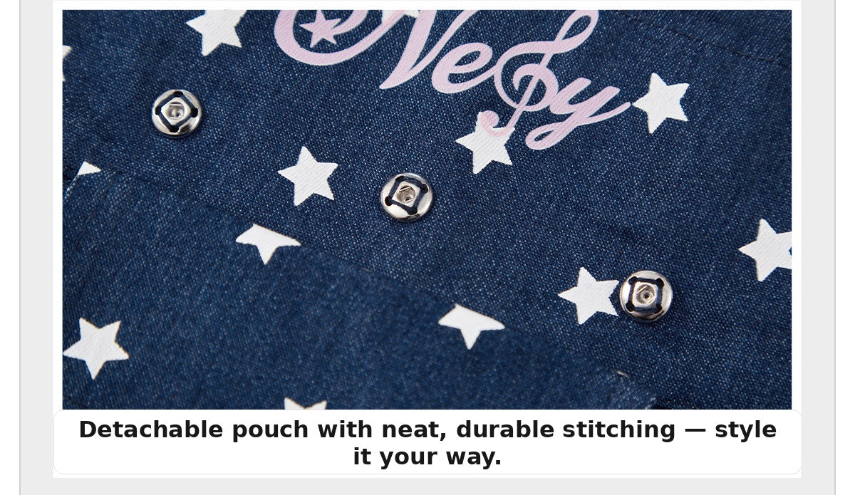 Sweet Apple Star Denim Skirt Overlay