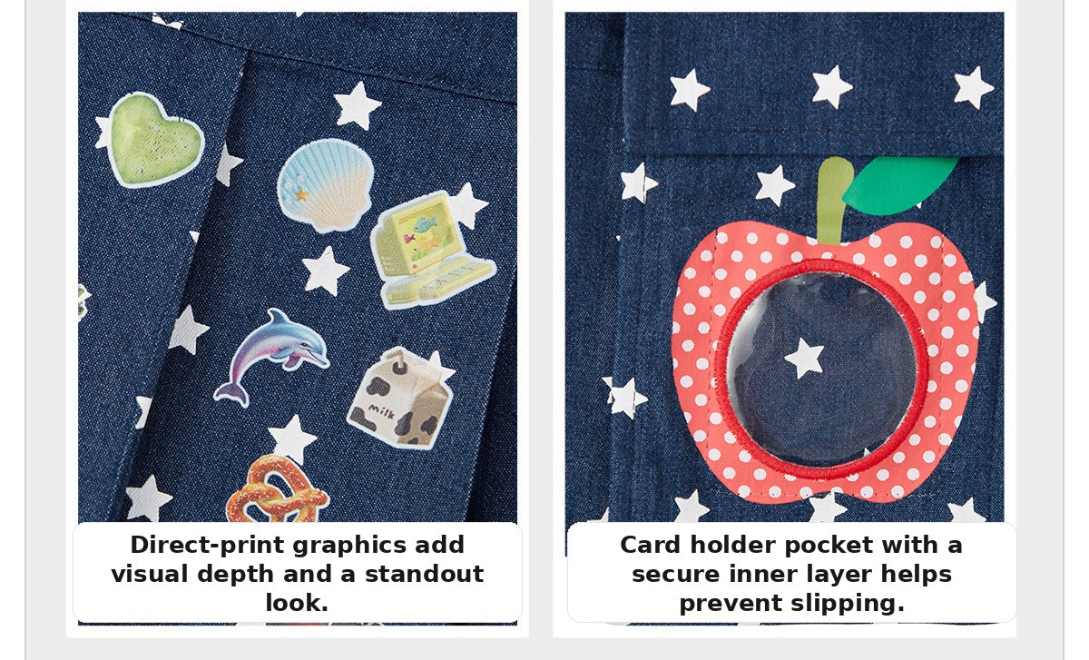 Sweet Apple Star Denim Skirt Overlay