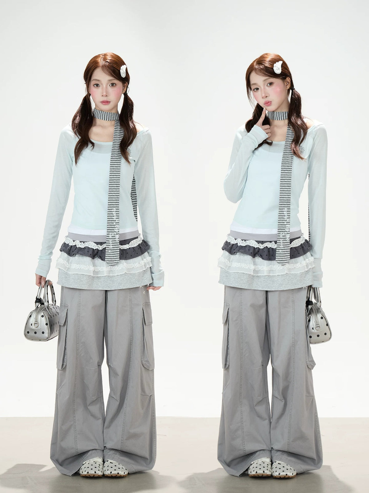 Star Deconstructed Wide-Leg Cargo Pants
