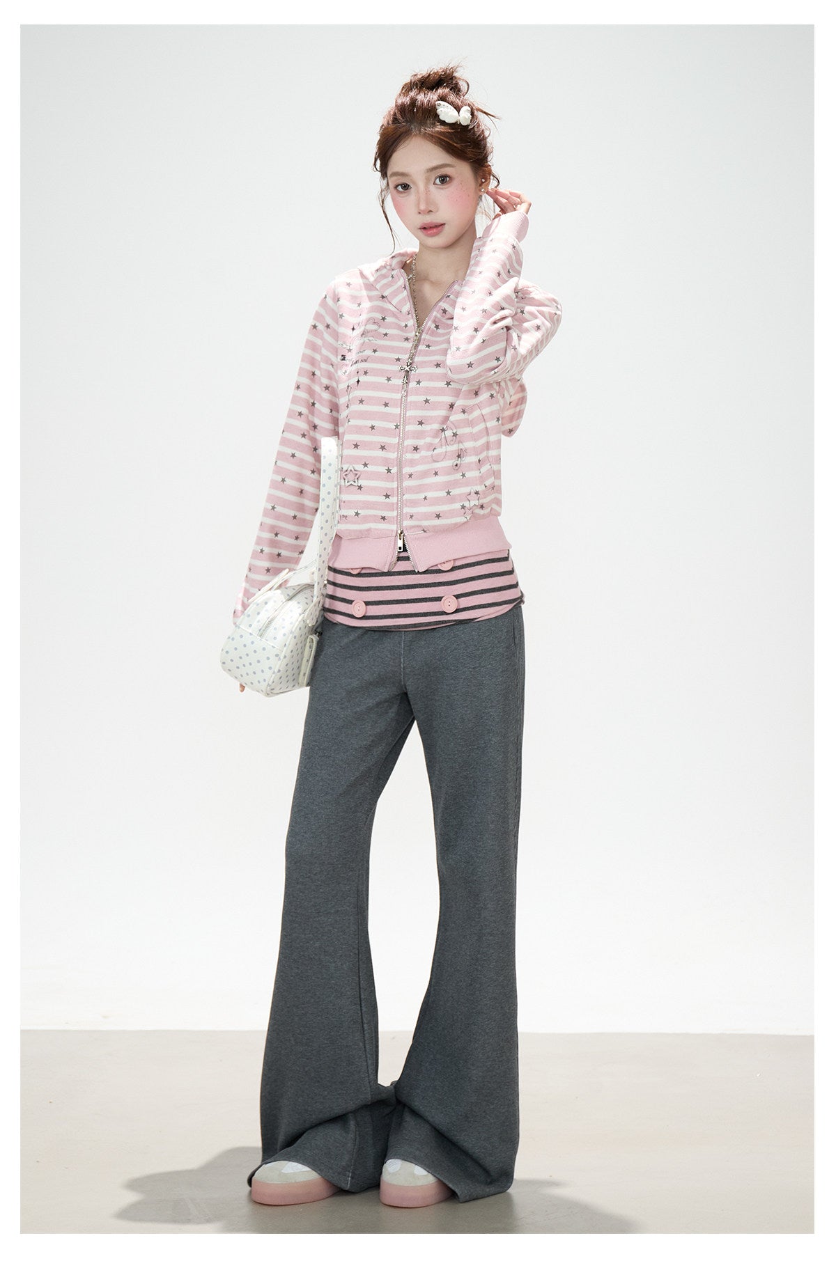 Striped Waist Flare Sweatpants
