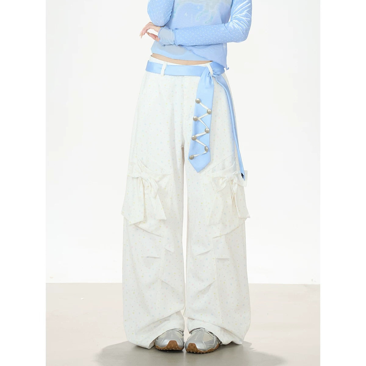 Dreamy Unicorn Mesh Long Sleeve Top & Soft Wide-Leg Pants