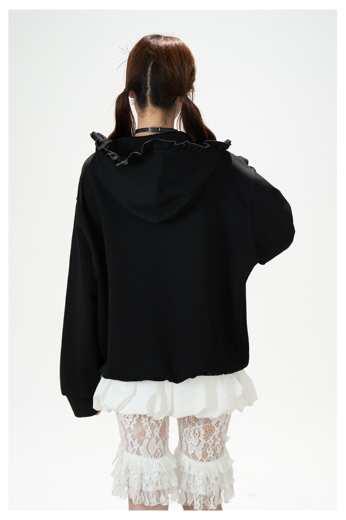 Cartoon Polka-Dot Zip-Up Hoodie & Star Print Shorts