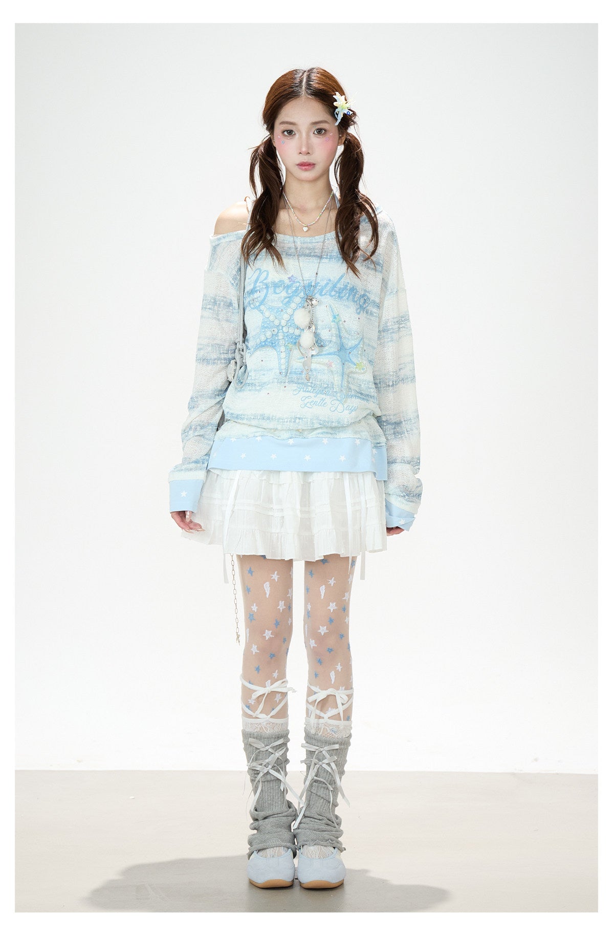 Pastel Tie-Dye Stripe Long Sleeve Top & Layering Cami