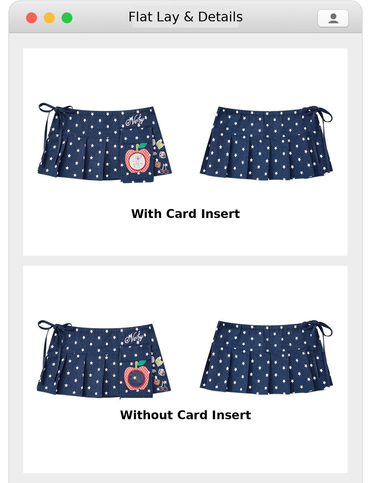 Sweet Apple Star Denim Skirt Overlay