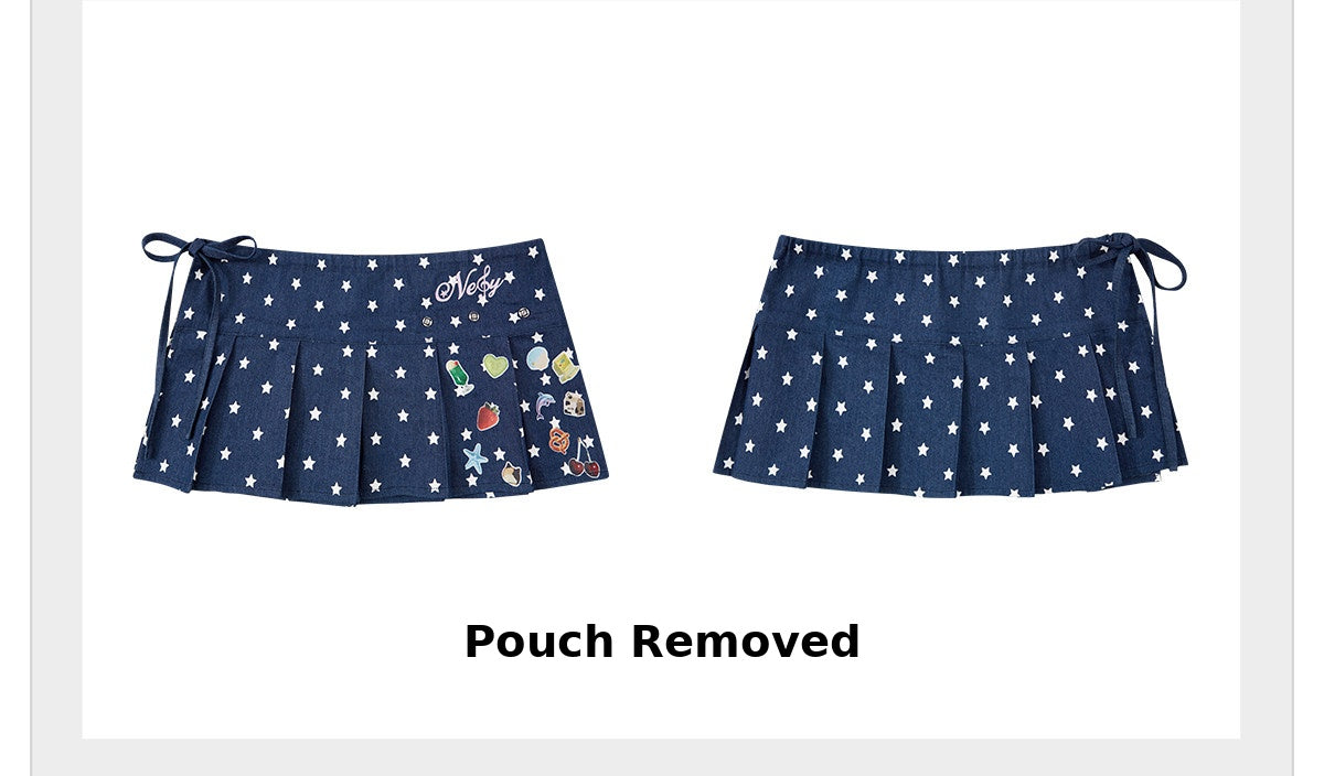 Sweet Apple Star Denim Skirt Overlay