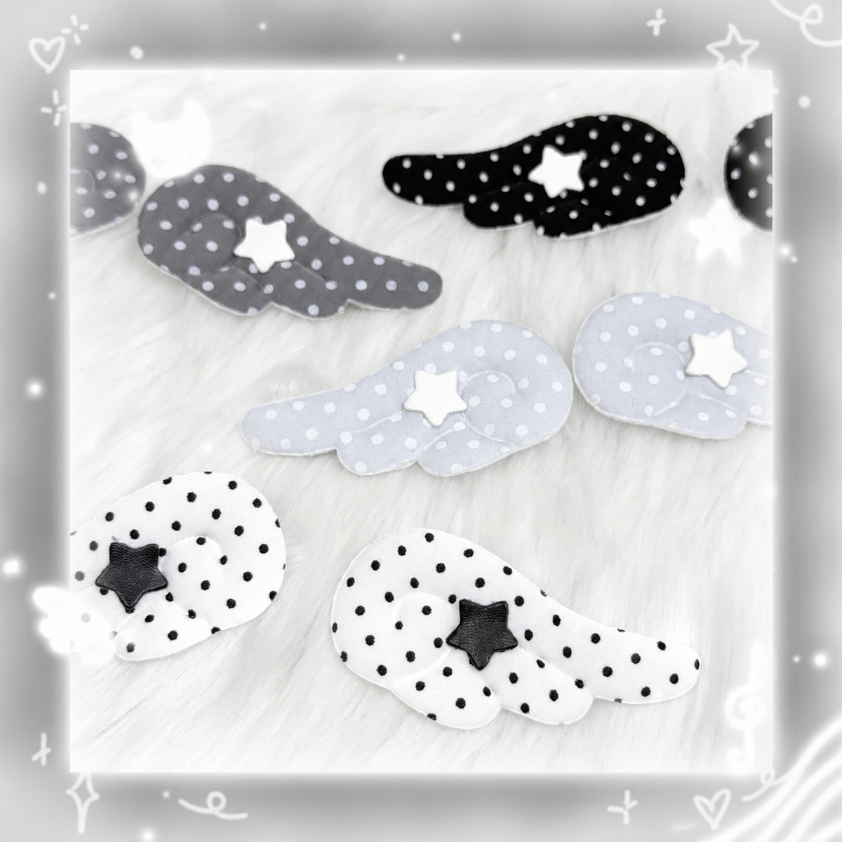 Polka Dot Star Wing Hair Clips