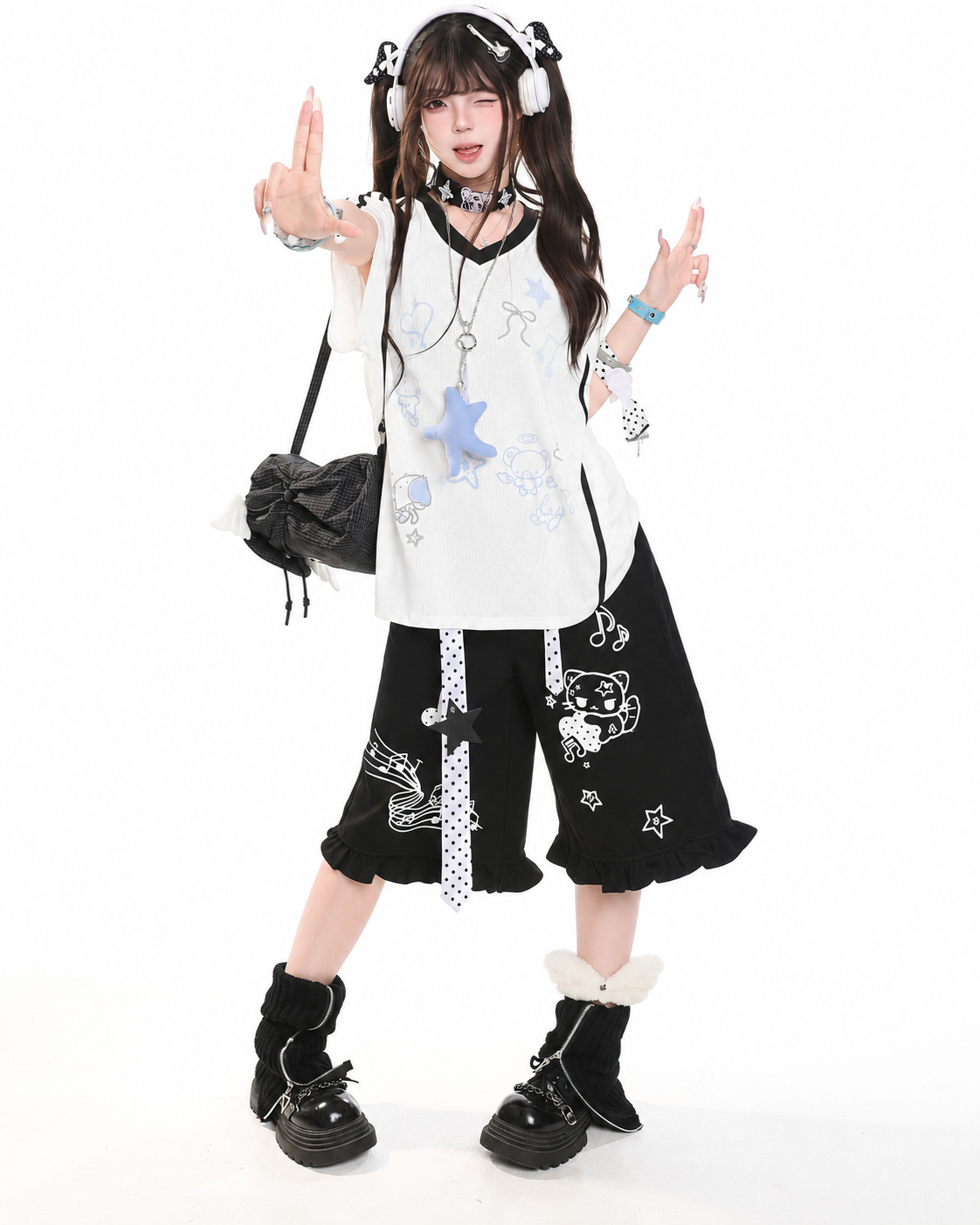 Shine Like a Star V-Neck Graphic Tee