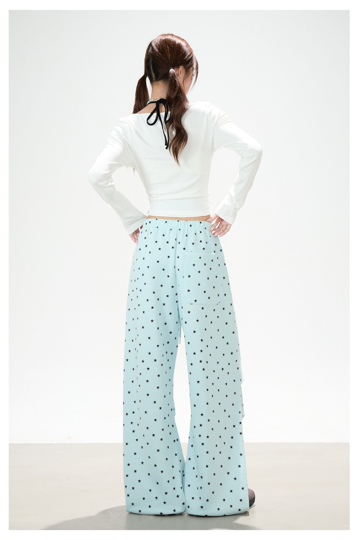 Allover Star Wide-Leg Sweatpants