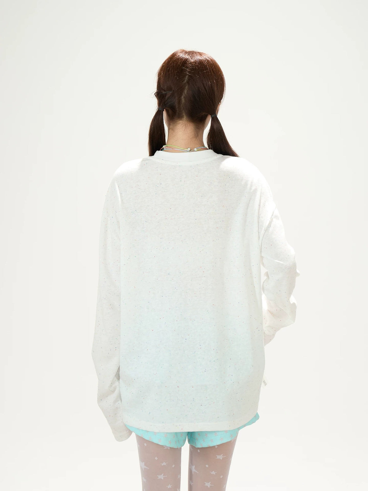 Strawberry Doodle Long Sleeve Tee & Aqua Polka-Dot Shorts