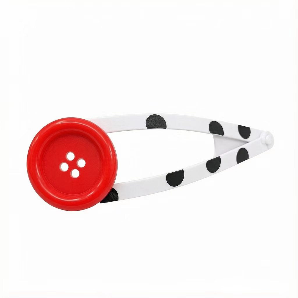Oversized Button Polka Dot Clip Accessory