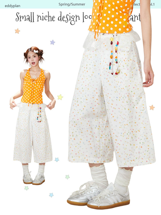White Star Wide Leg Pants