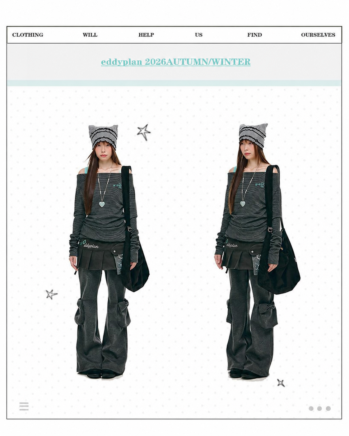Star Pocket Pleated Layering Wrap Skirt