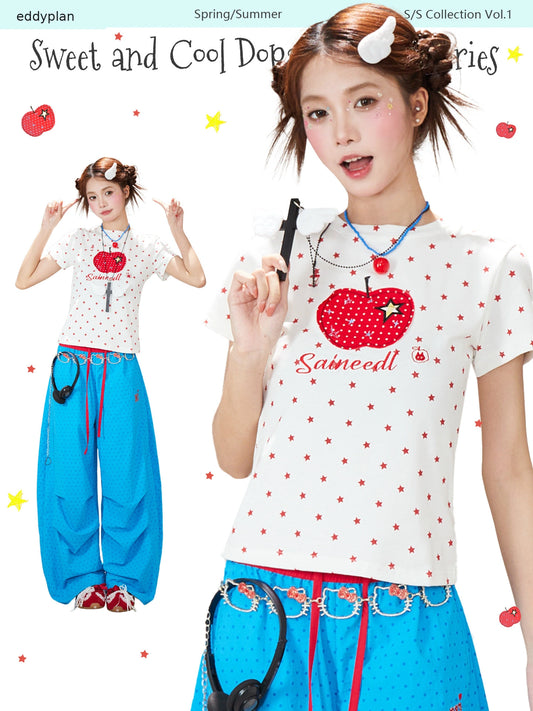 Apple Star Graphic Baby Tee
