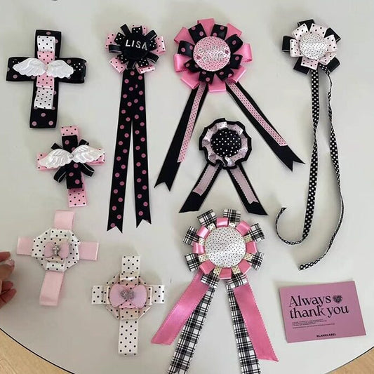 Handmade Polka Dot Ribbon Brooch Pin (Preorder)
