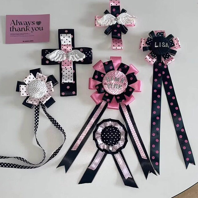 Handmade Polka Dot Ribbon Brooch Pin (Preorder)