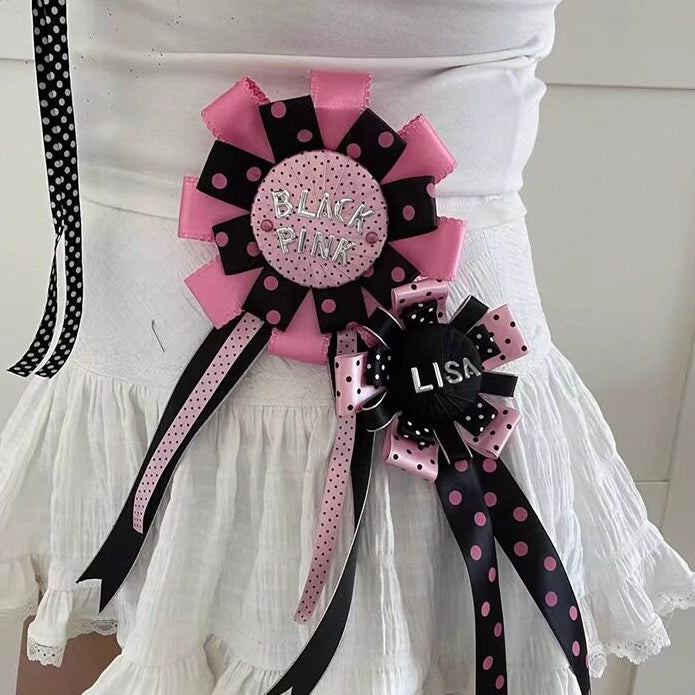 Handmade Polka Dot Ribbon Brooch Pin (Preorder)