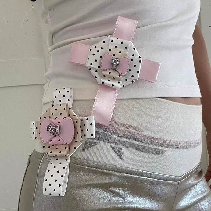 Handmade Polka Dot Ribbon Brooch Pin (Preorder)