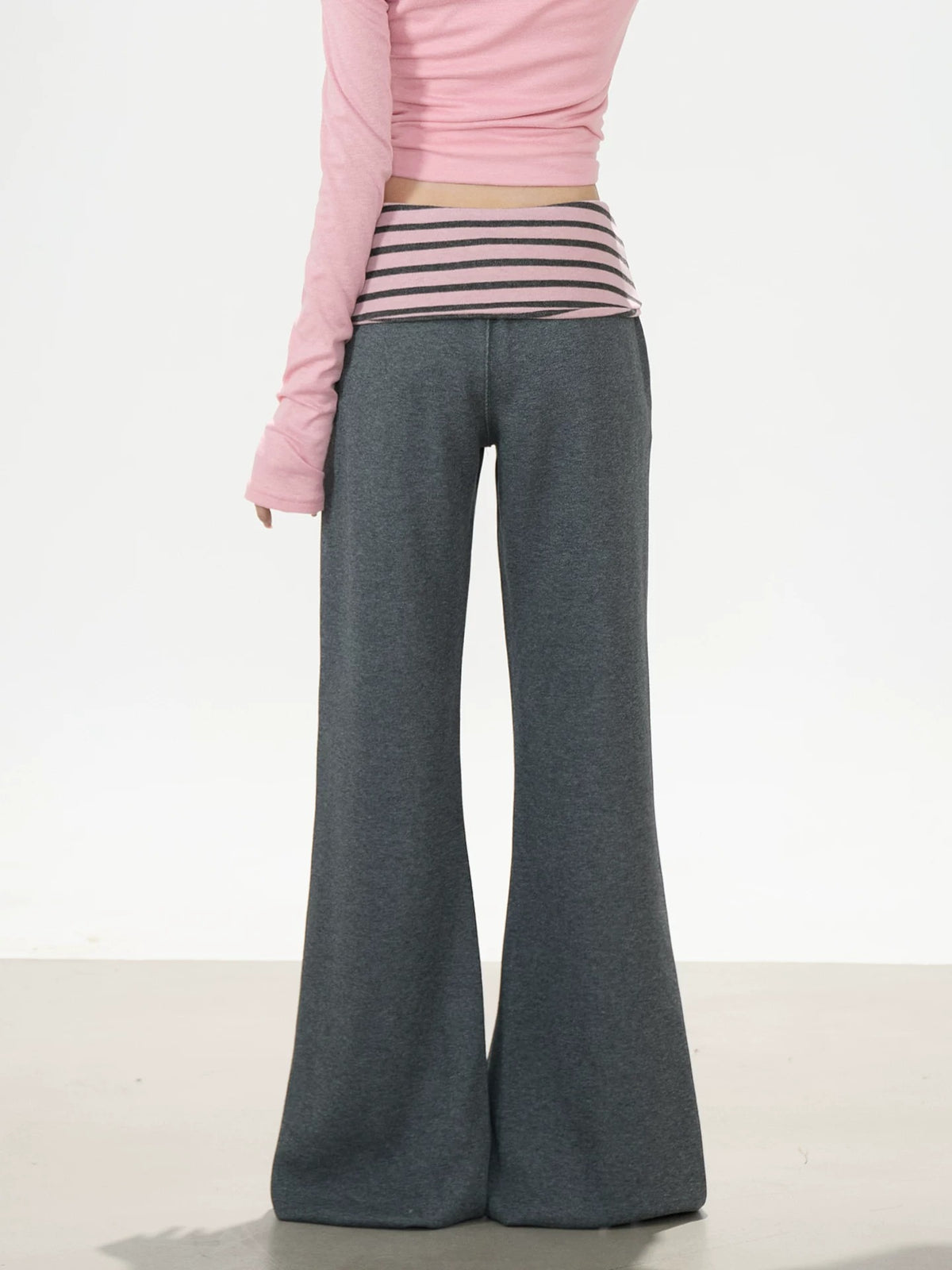 Striped Waist Flare Sweatpants