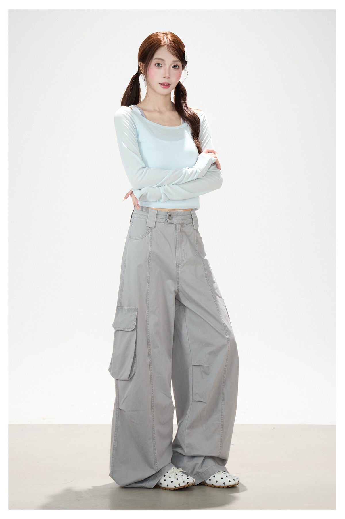 Star Deconstructed Wide-Leg Cargo Pants