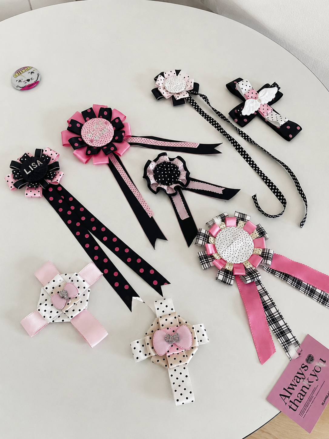 Handmade Polka Dot Ribbon Brooch Pin (Preorder)