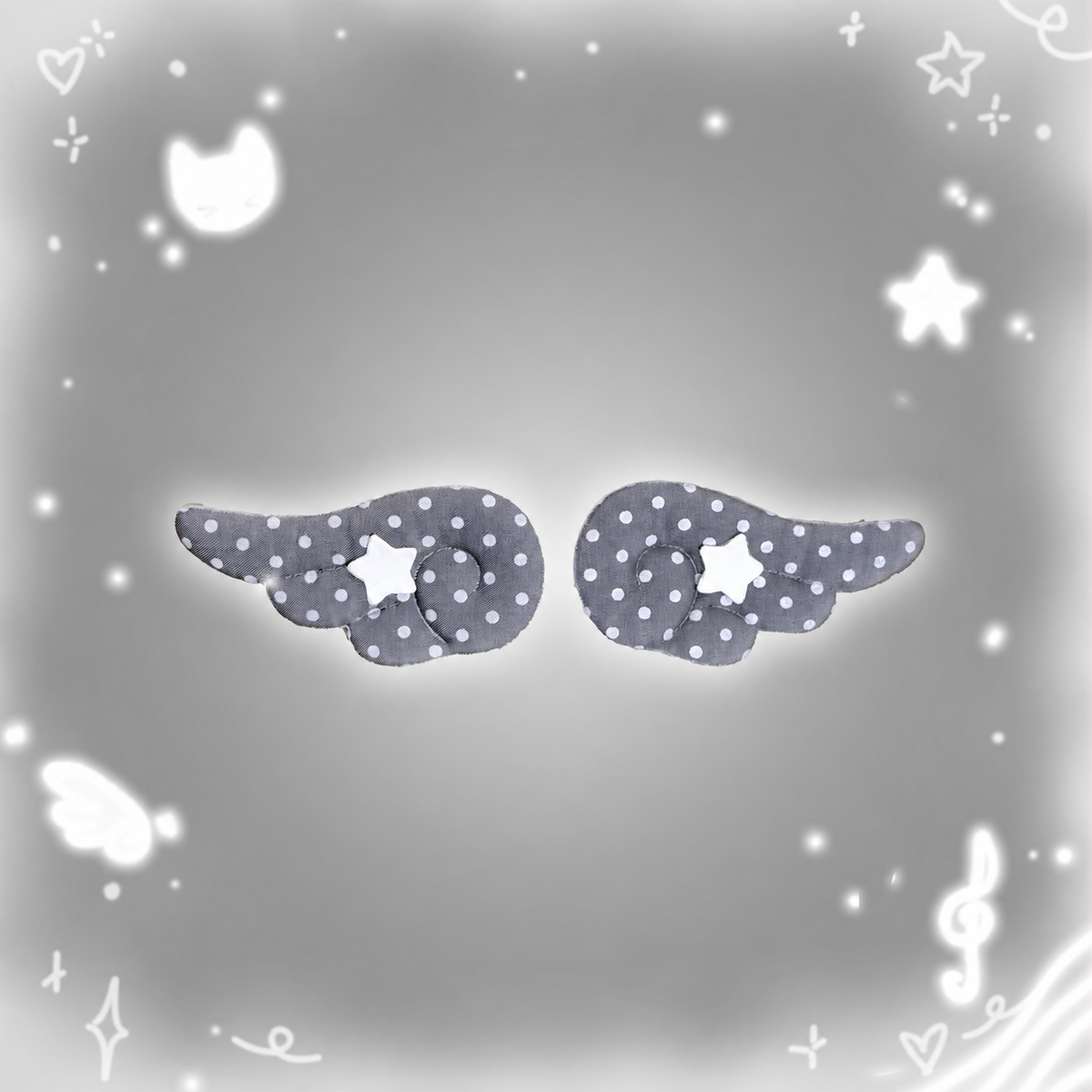 Polka Dot Star Wing Hair Clips