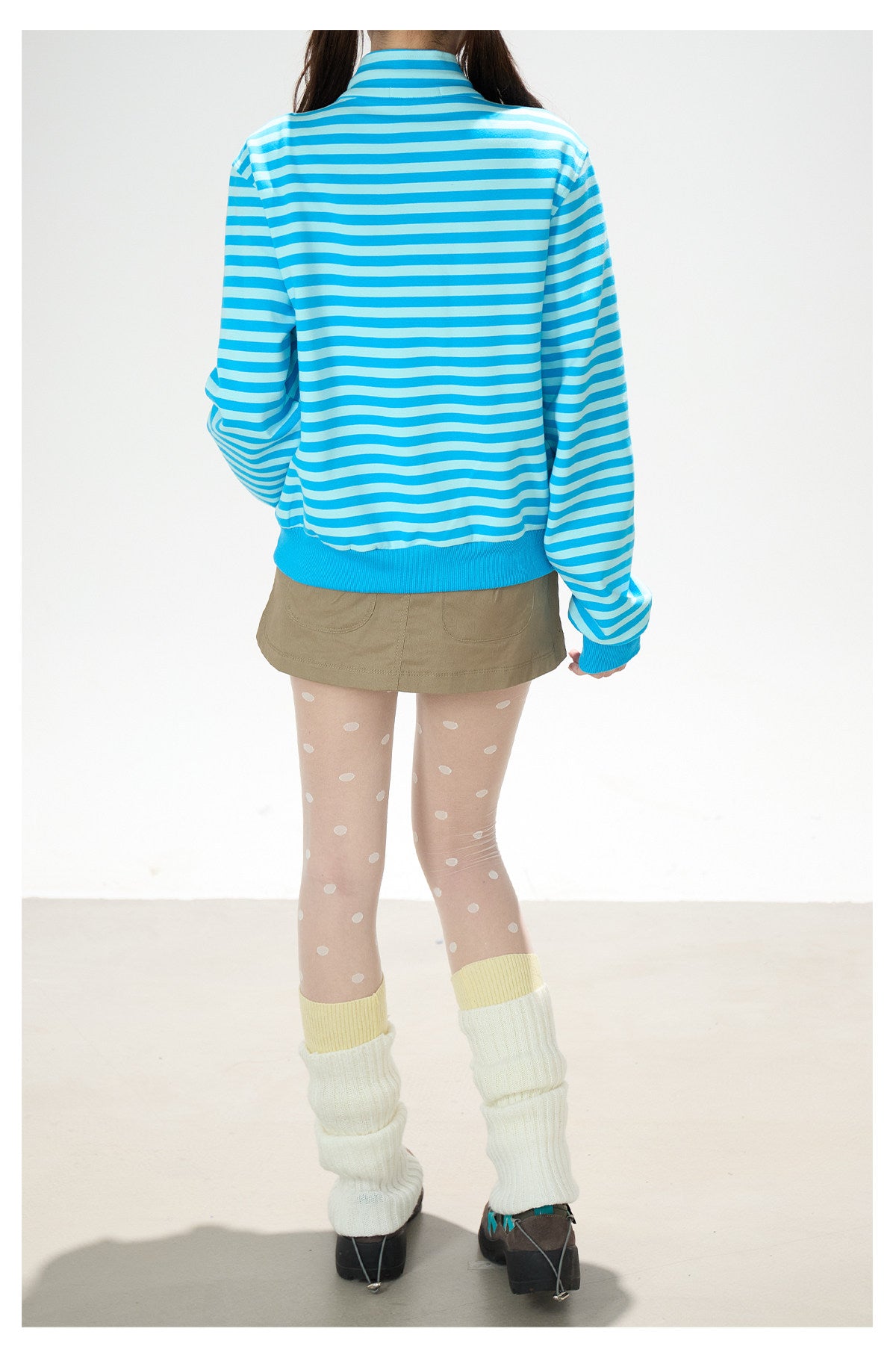 Heart Stripe Zip-Up Sweatshirt Jacket & White Star Shorts