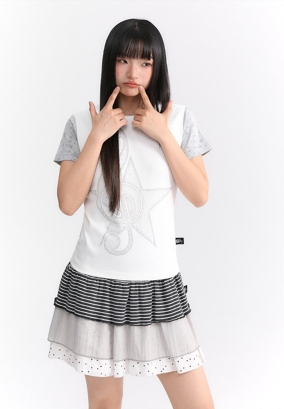 Faded Treble Star-Sleeve Graphic Tee